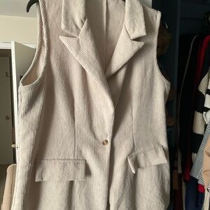Women's Cream Sleeveless Jacket